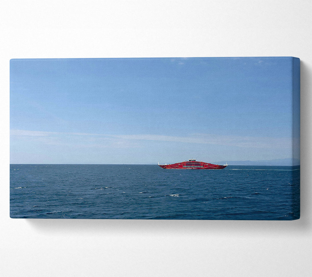  A Canvas Print of Crimson Ship At Sea Canvas Wall Art