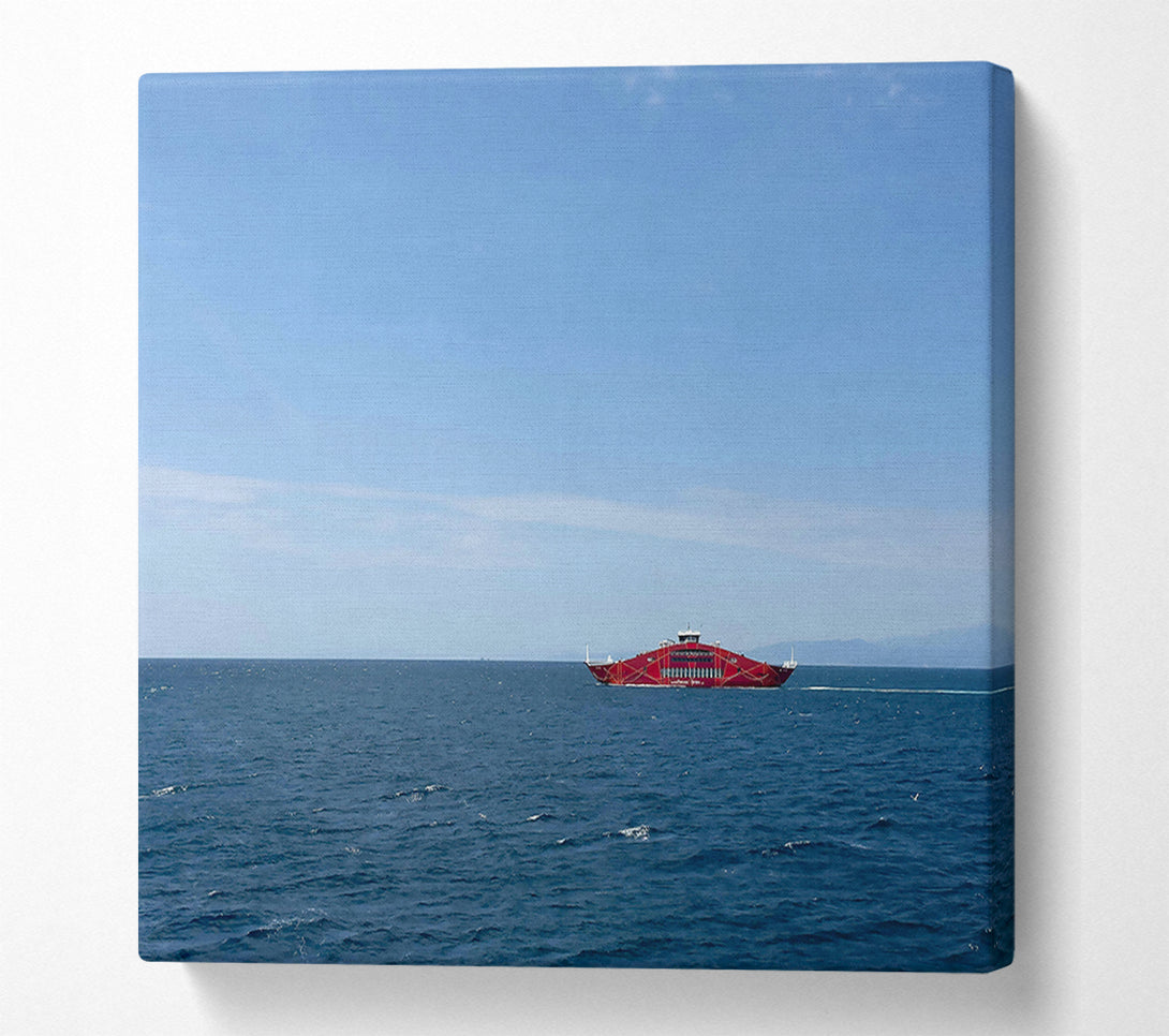  A Canvas Print of Crimson Ship At Sea Canvas Wall Art