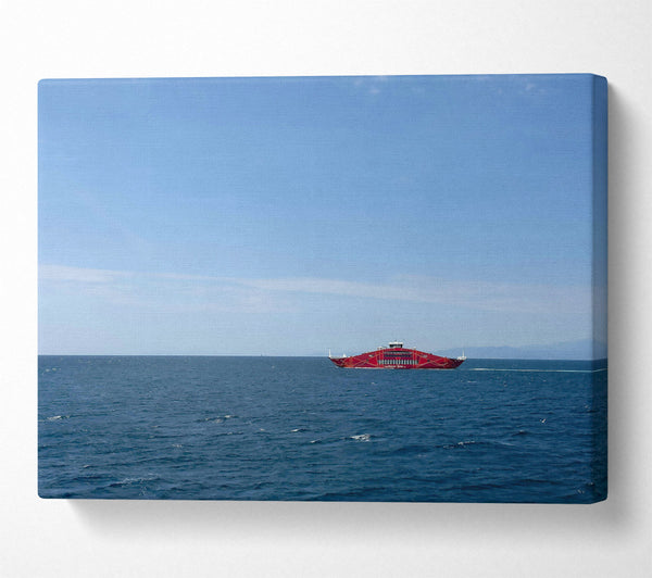  A Canvas Print of Crimson Ship At Sea Canvas Wall Art