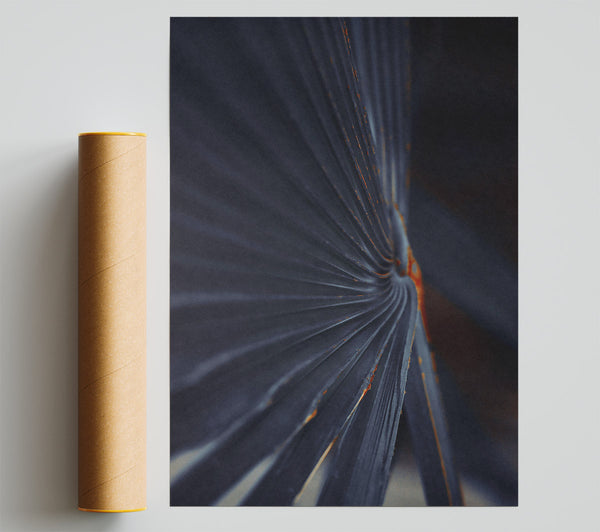Indigo Palm Lines Poster