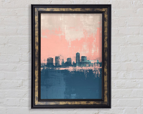 Pink To Blue Wash Framed Print