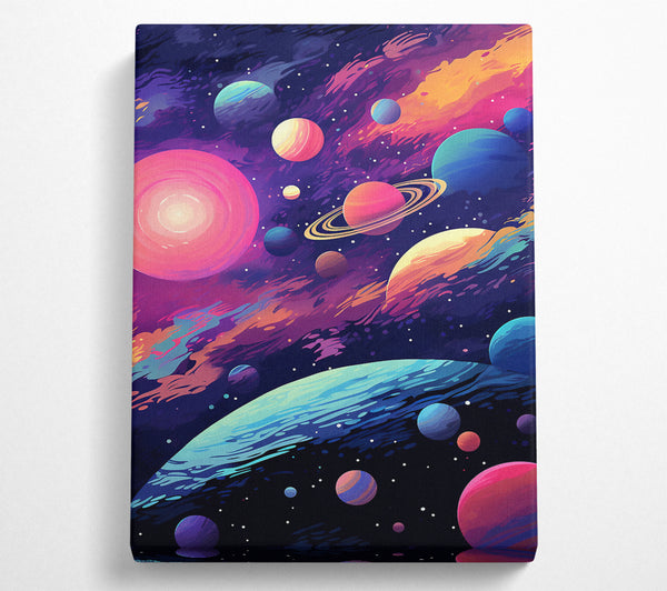  A Canvas Print of Planet Cosmic Brushstrokes Canvas Wall Art