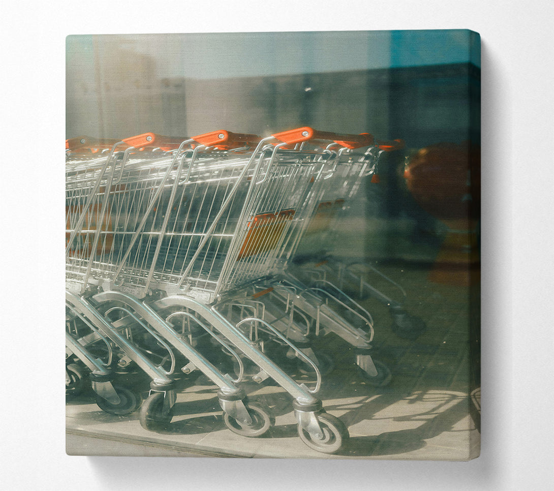  A Canvas Print of Orange Reflections On Chrome Canvas Print