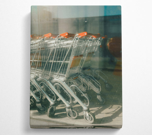  A Canvas Print of Orange Reflections On Chrome Canvas Print