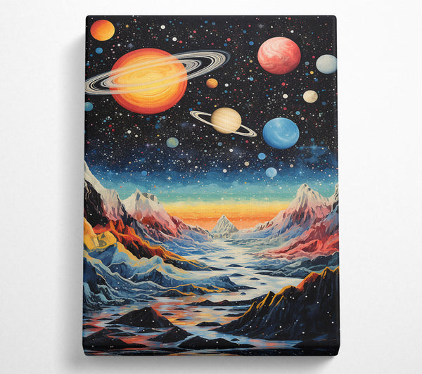  A Canvas Print of Planets And Mountains Canvas Print