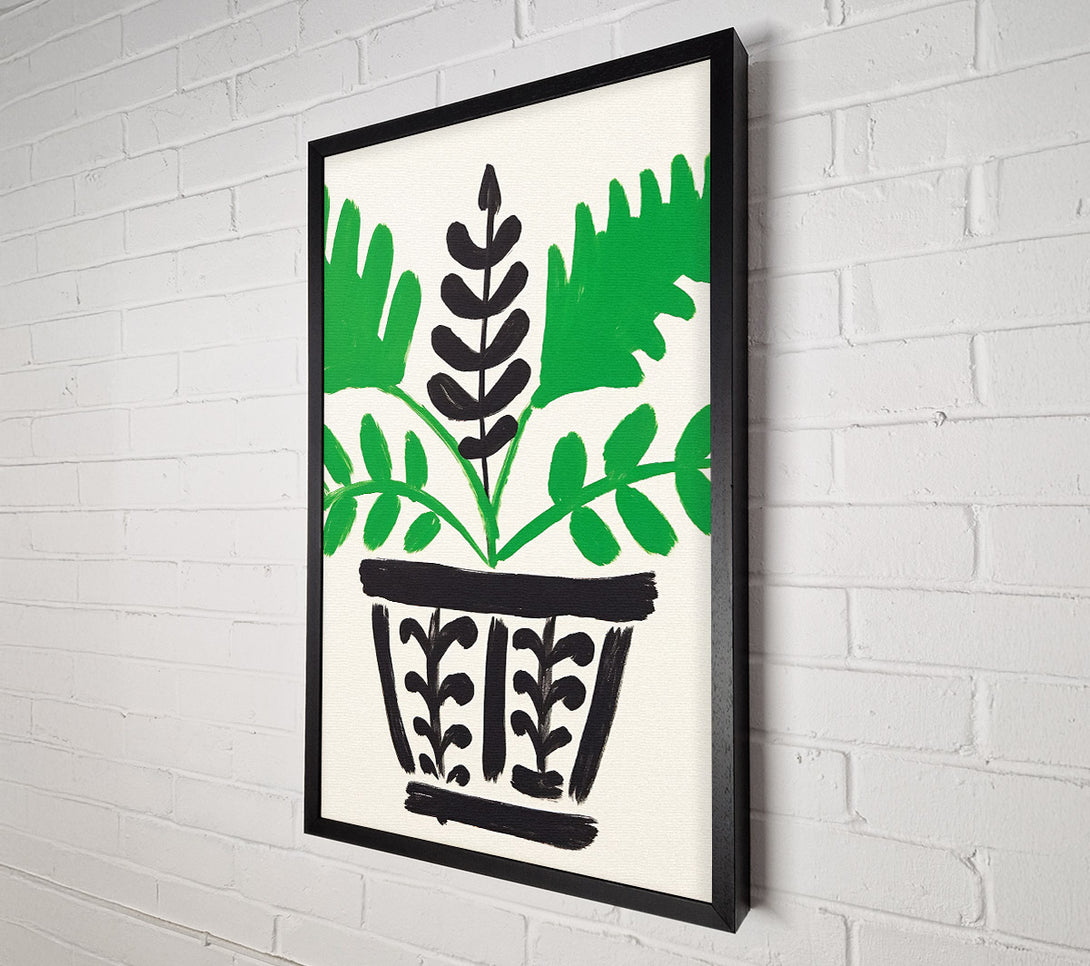  A Canvas Print of Plant Pot Brush Strokes Canvas Art