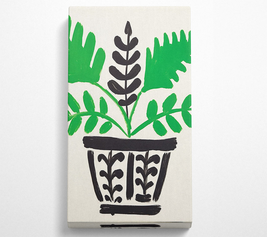  A Canvas Print of Plant Pot Brush Strokes Canvas Art