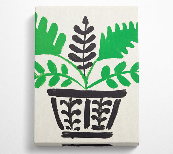  A Canvas Print of Plant Pot Brush Strokes Canvas Art
