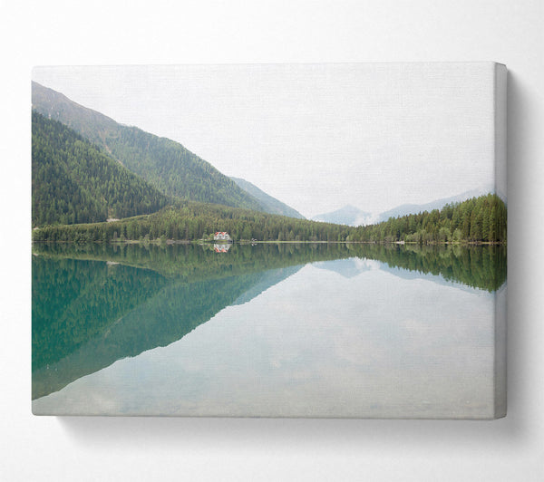  A Canvas Print of Emerald Mountain Reflection Canvas Print