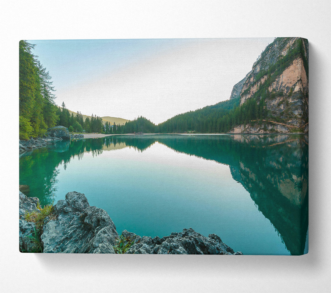  A Canvas Print of Teal Mountain Reflections Canvas Print