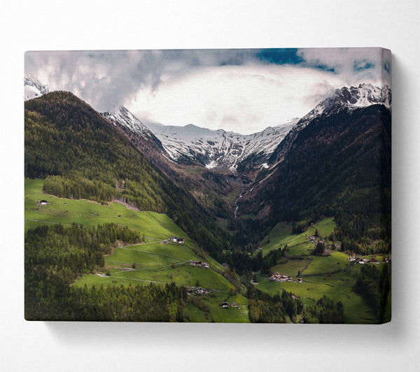 A Canvas Print of Emerald Valley Embrace Canvas Print