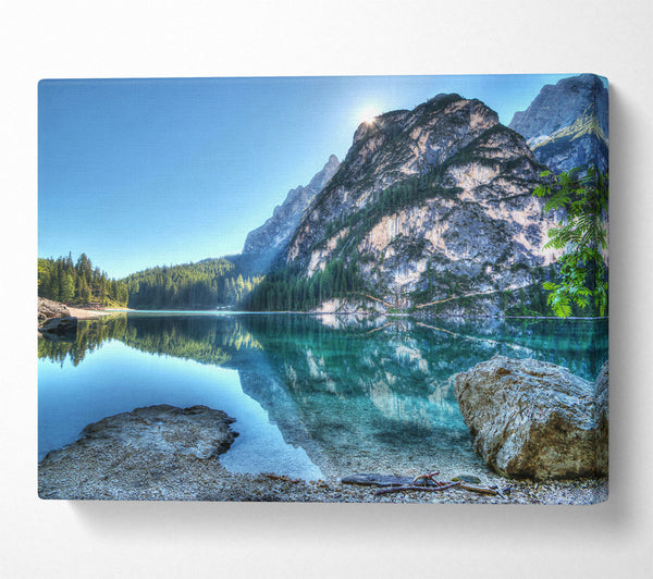  A Canvas Print of Turquoise Mountain Lake Canvas Wall Art