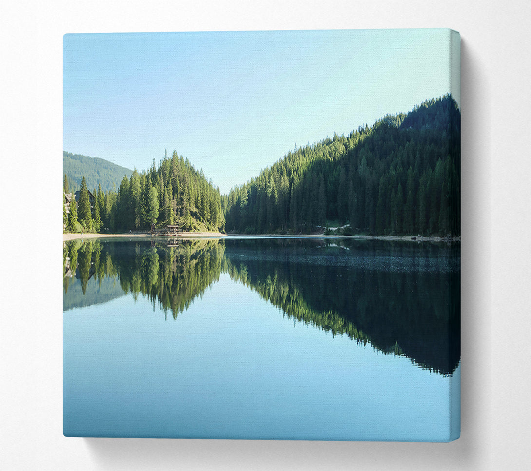  A Canvas Print of Azure Mirror Lake Canvas Art