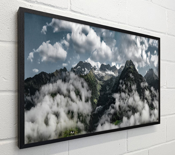 White Peaks In Green Valley.