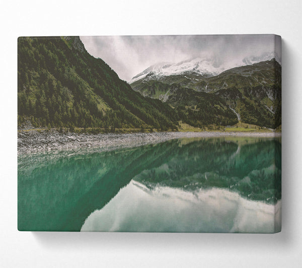  A Canvas Print of Emerald Mountain Reflections Canvas Wall Art