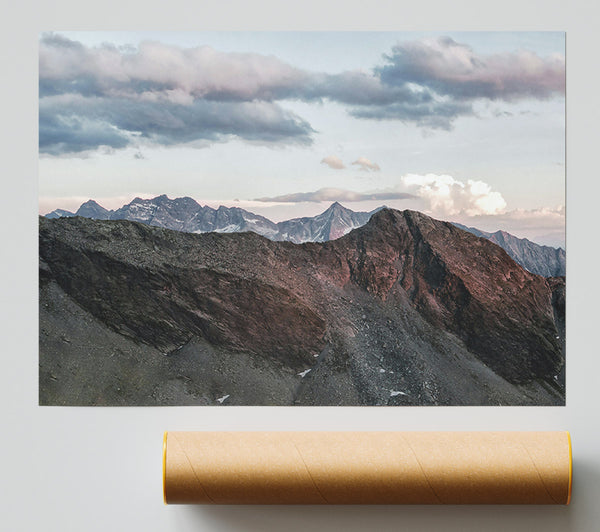 Red Peaks In Twilight Giclee Print
