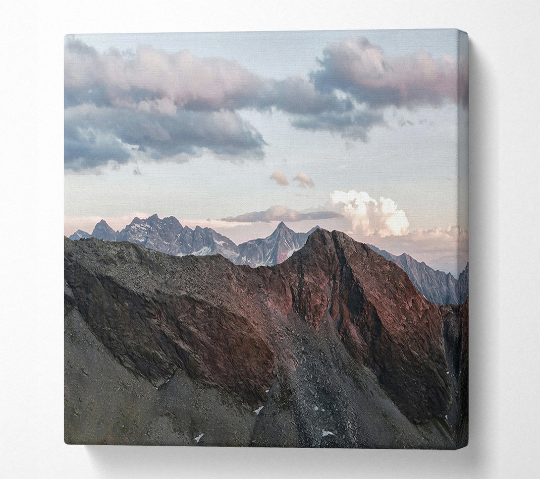  A Canvas Print of Red Peaks In Twilight Canvas Wall Art