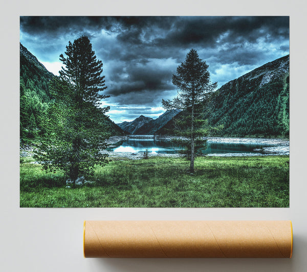 Blue Skies Over Green Hills Giclee Print