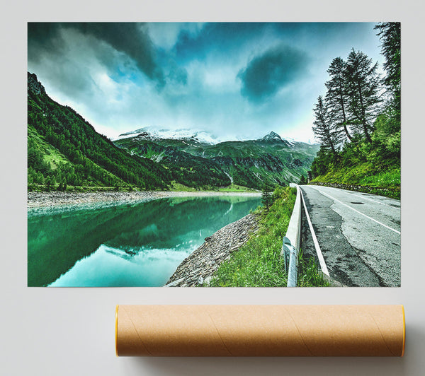 Teal Mountain Driveway Poster