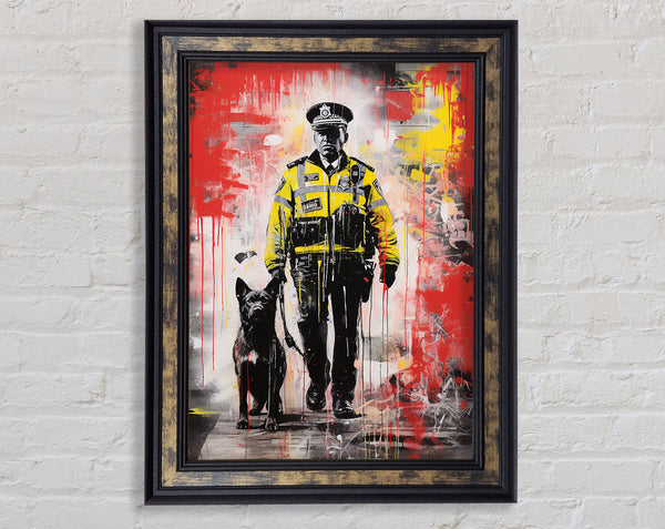 Police Dog Graffiti Framed Print