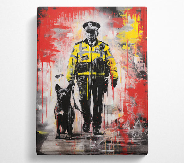  A Canvas Print of Police Dog Graffiti Canvas Art