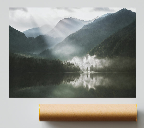 Forest Mist Reflections Print