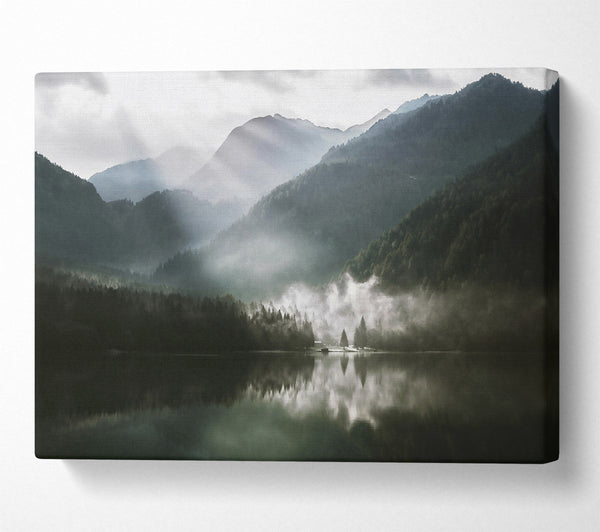  A Canvas Print of Forest Mist Reflections Canvas Art