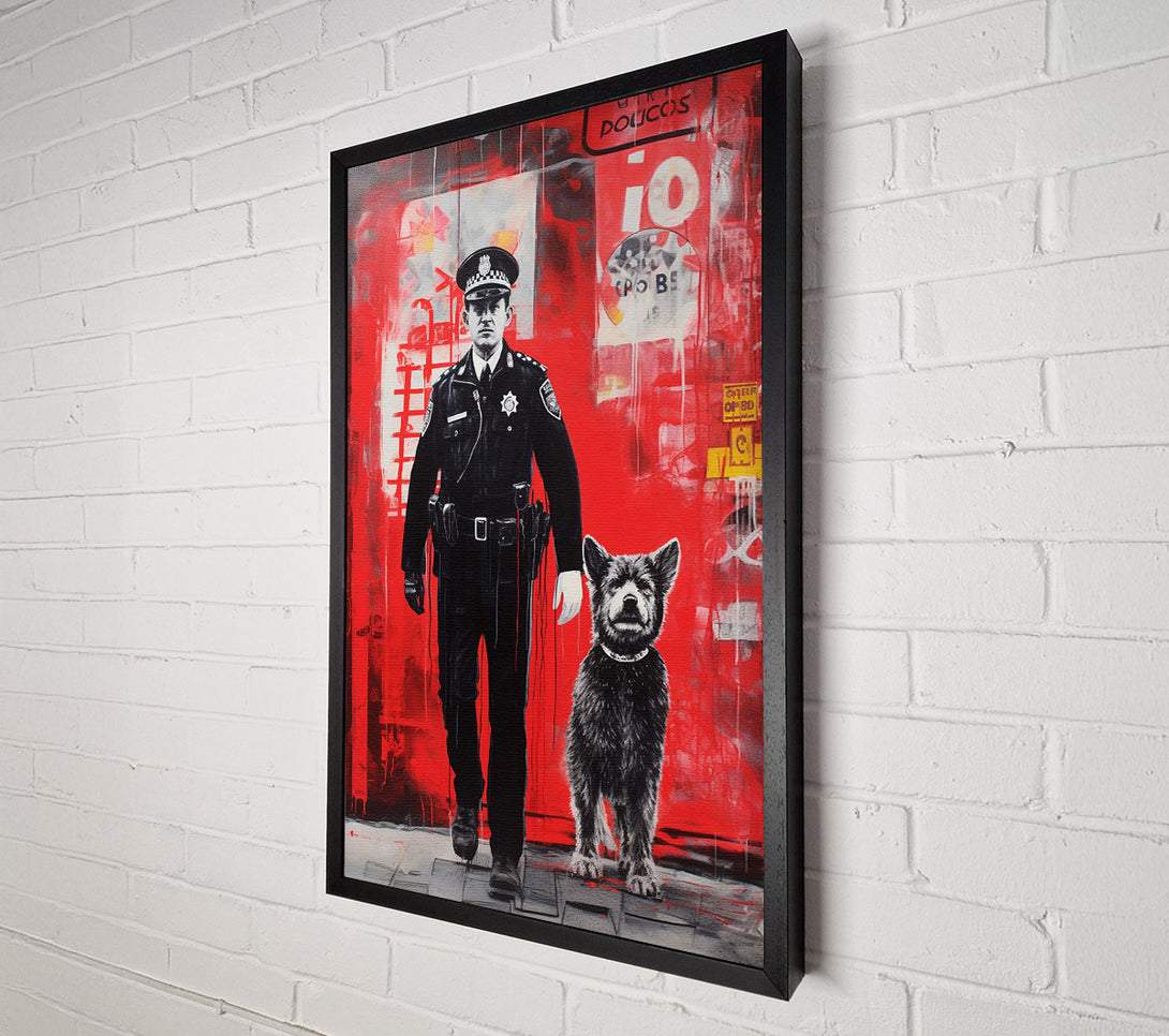  A Canvas Print of Policeman K-9 Dog Canvas Wall Art