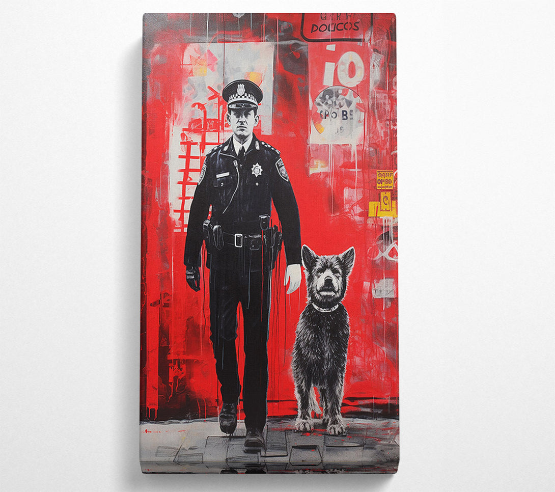  A Canvas Print of Policeman K-9 Dog Canvas Wall Art