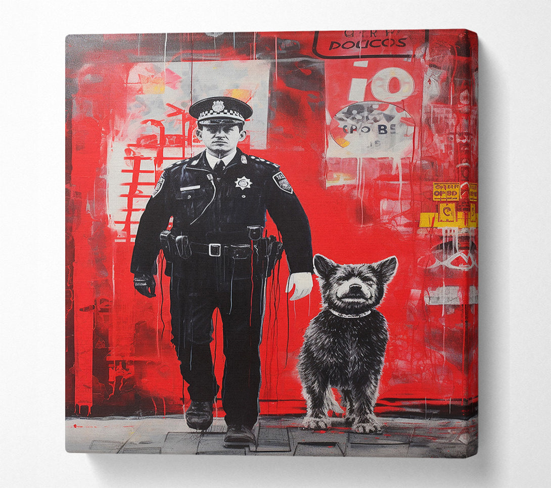  A Canvas Print of Policeman K-9 Dog Canvas Wall Art