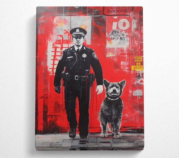  A Canvas Print of Policeman K-9 Dog Canvas Wall Art