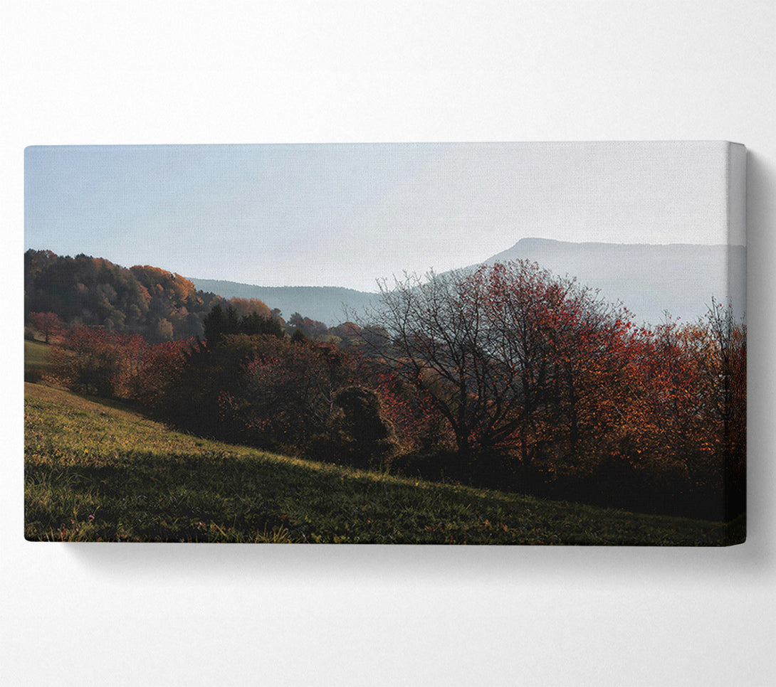  A Canvas Print of Crimson Autumn Hills Canvas Print