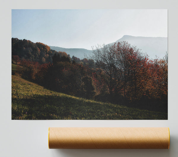 Crimson Autumn Hills Print