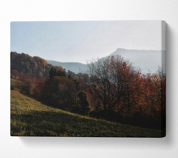  A Canvas Print of Crimson Autumn Hills Canvas Print