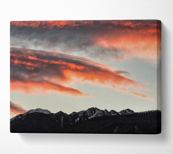  A Canvas Print of Crimson Mountain Sky Canvas Print