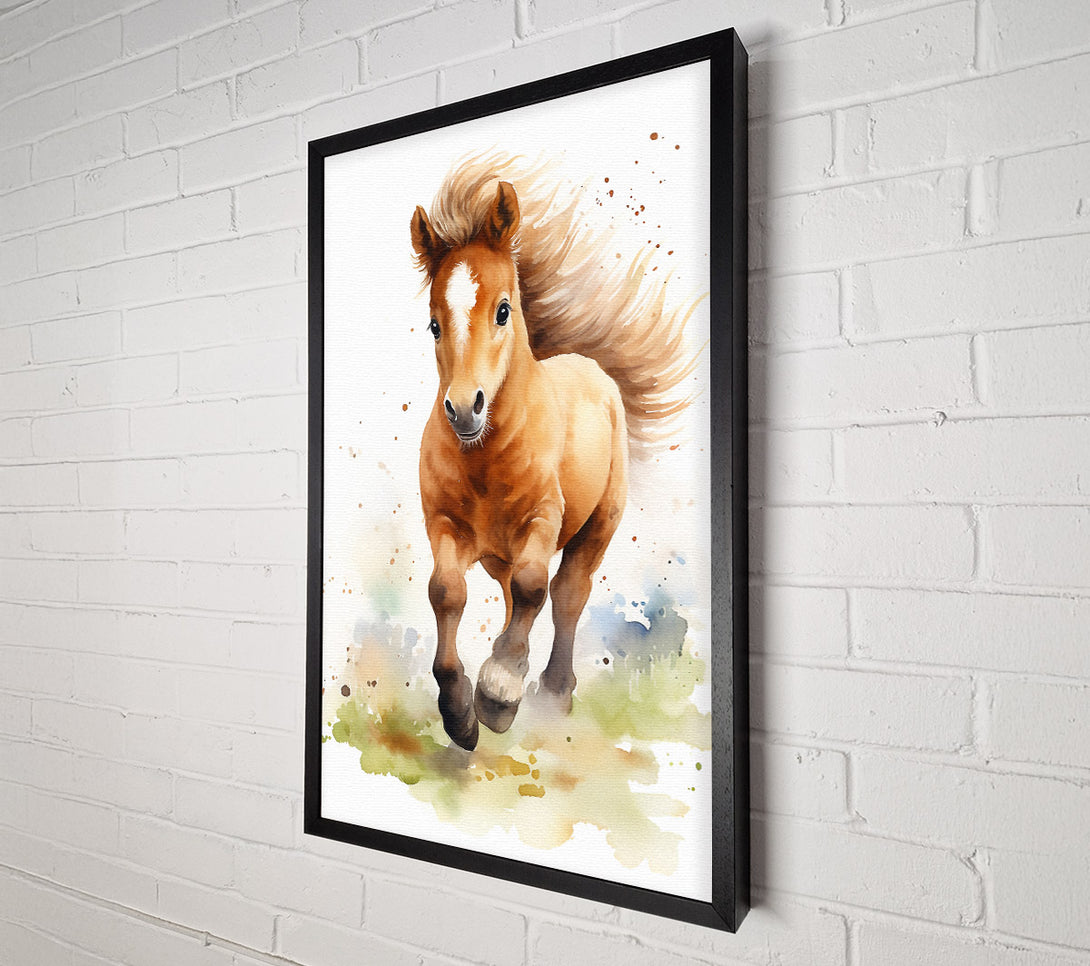  A Canvas Print of Pony Watercolour Canvas Wall Art