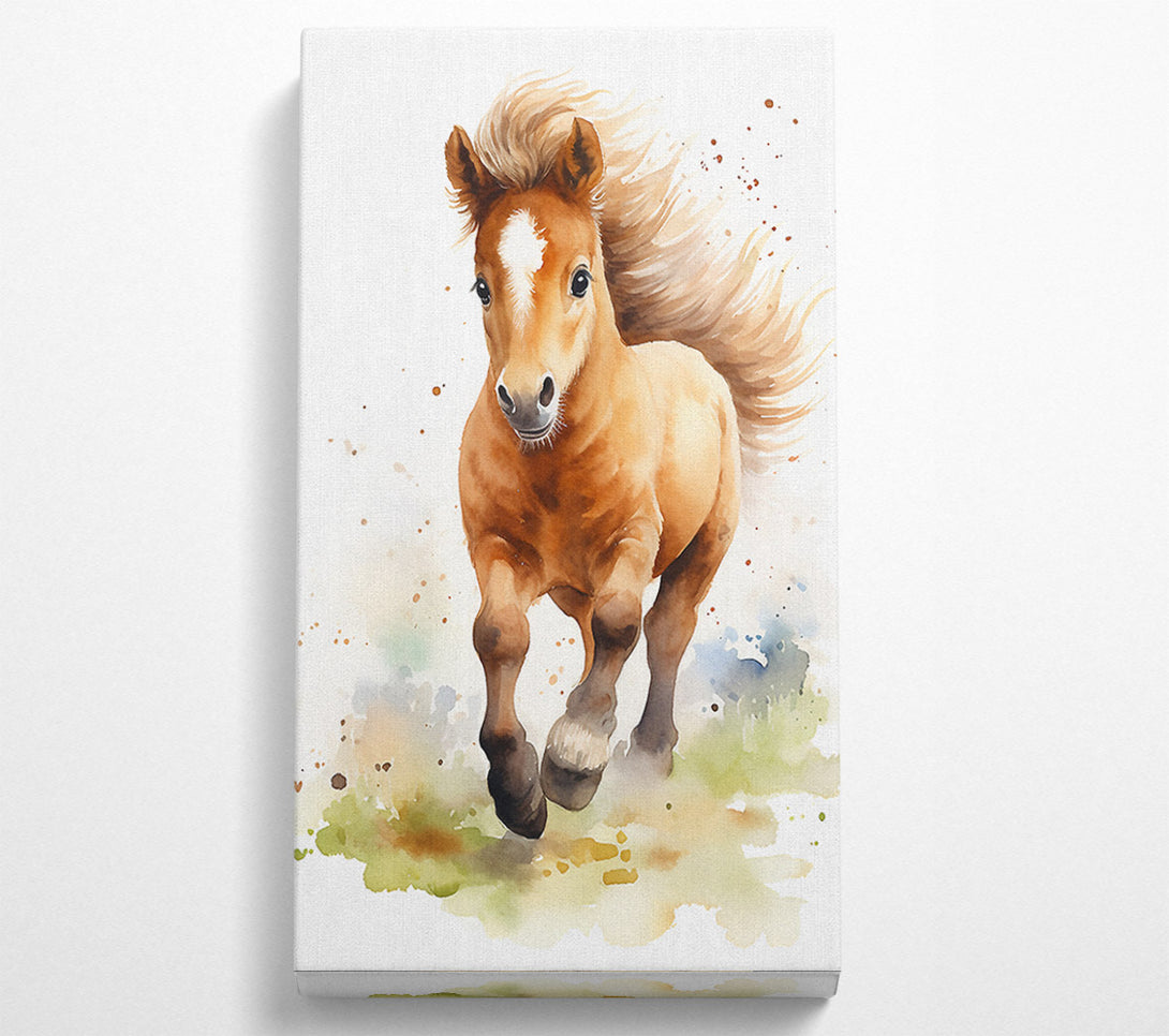 A Canvas Print of Pony Watercolour Canvas Wall Art