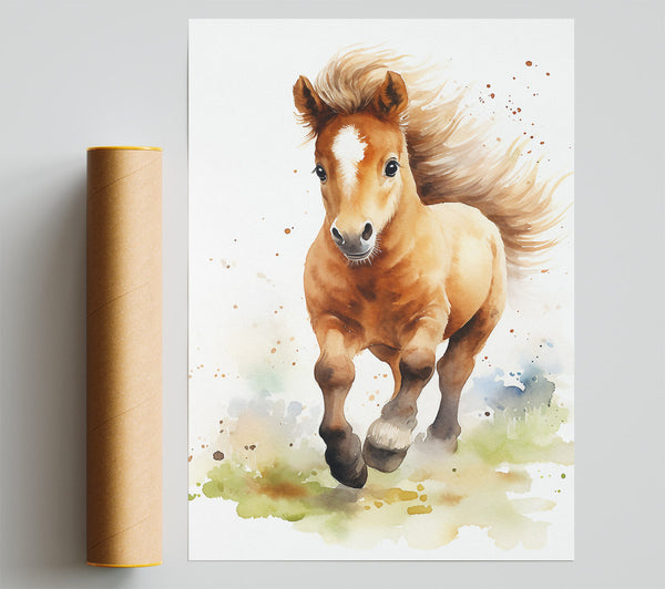 Pony Watercolour Poster