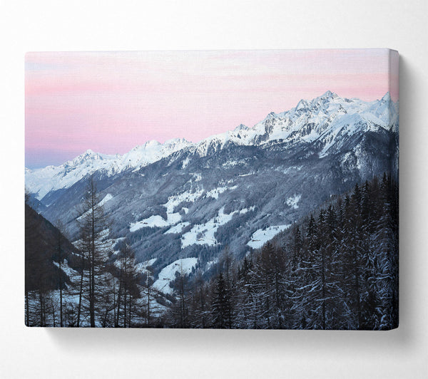  A Canvas Print of Pink Sky Mountainscape Canvas Print