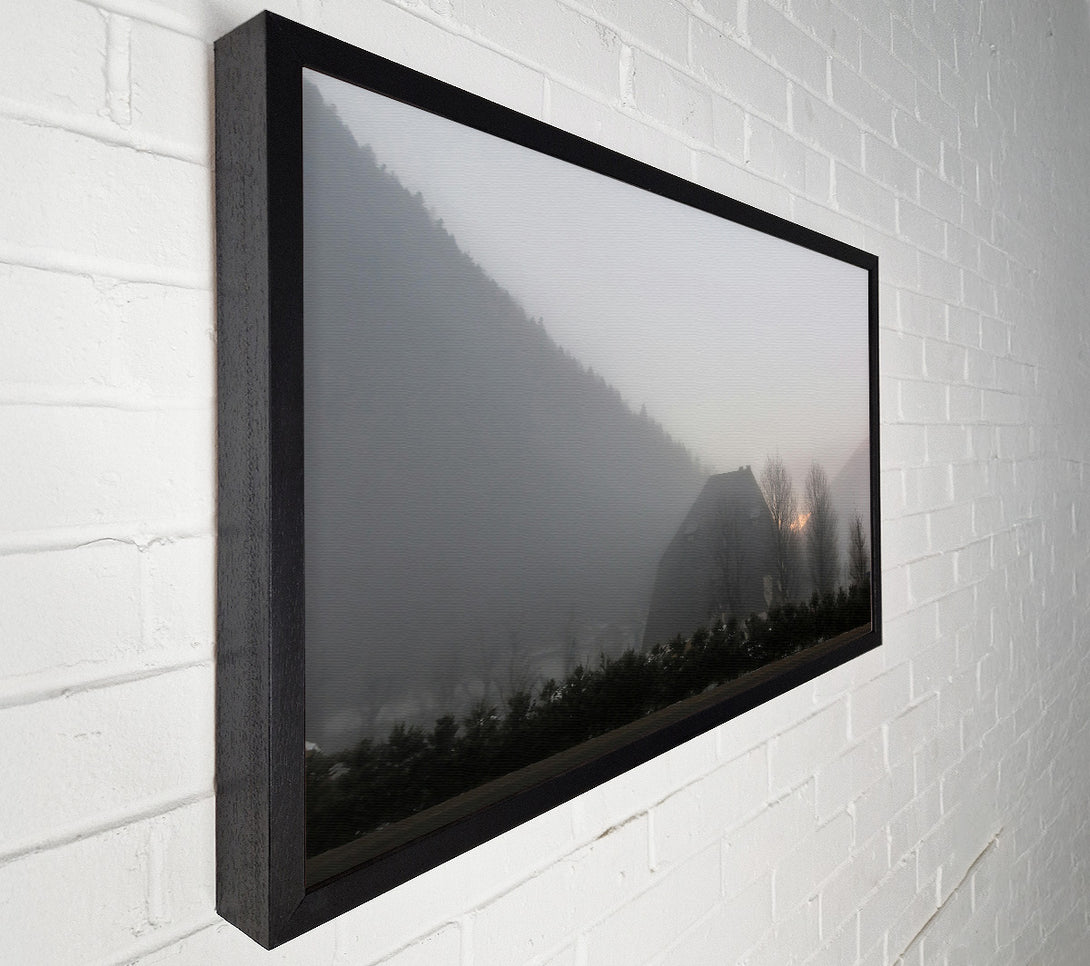  A Canvas Print of Pale Gray Fog House Canvas Wall Art