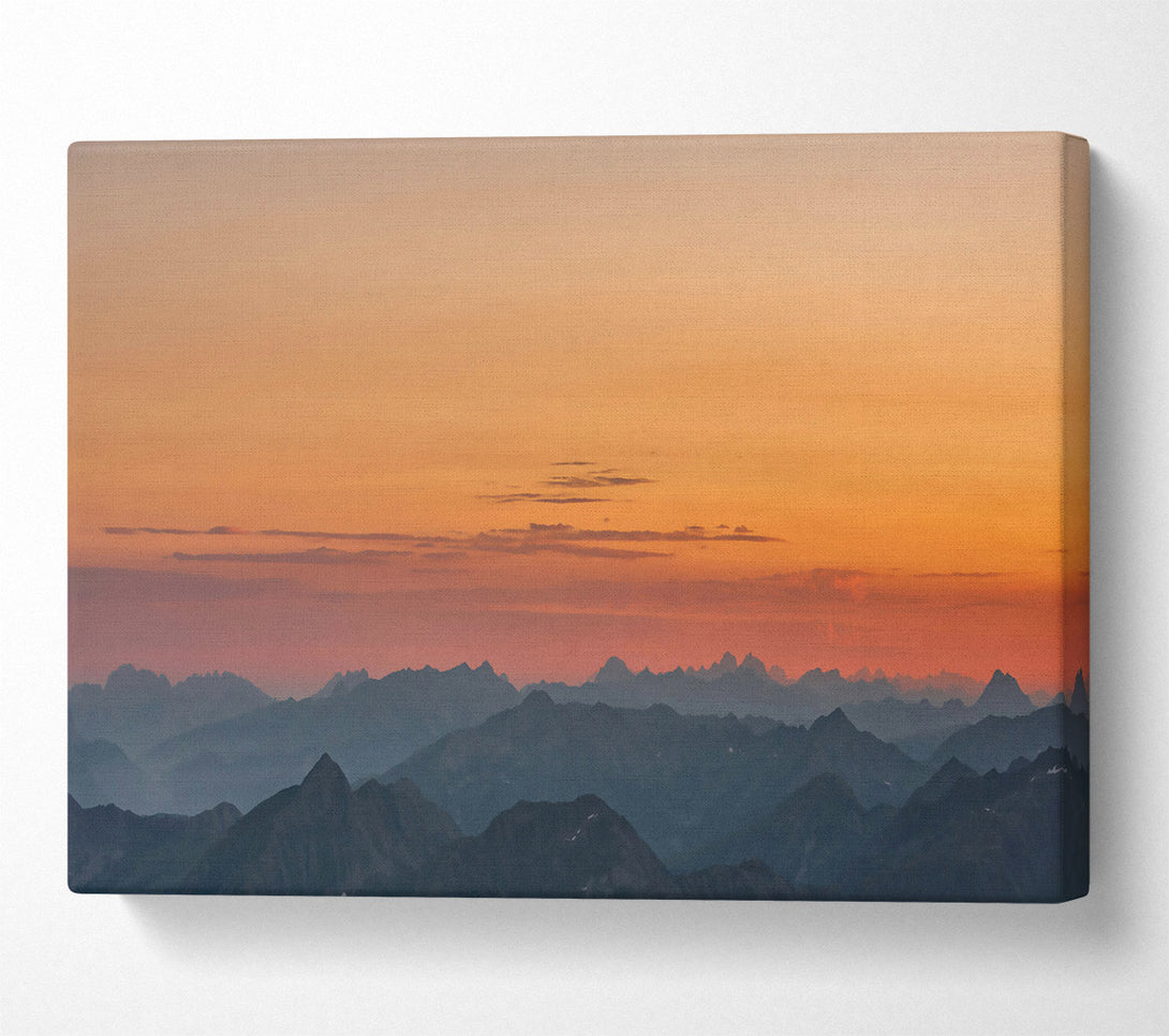  A Canvas Print of Orange Sky Peaks Canvas Print