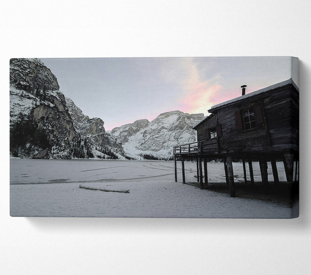  A Canvas Print of Pink Sky Cabin Canvas Wall Art