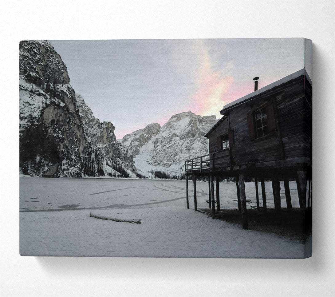  A Canvas Print of Pink Sky Cabin Canvas Wall Art
