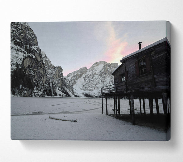  A Canvas Print of Pink Sky Cabin Canvas Wall Art