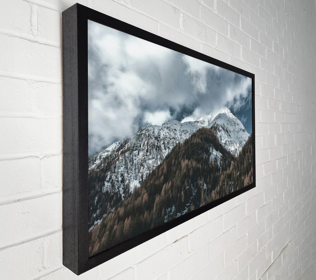  A Canvas Print of White Peaks Through Clouds Canvas Art