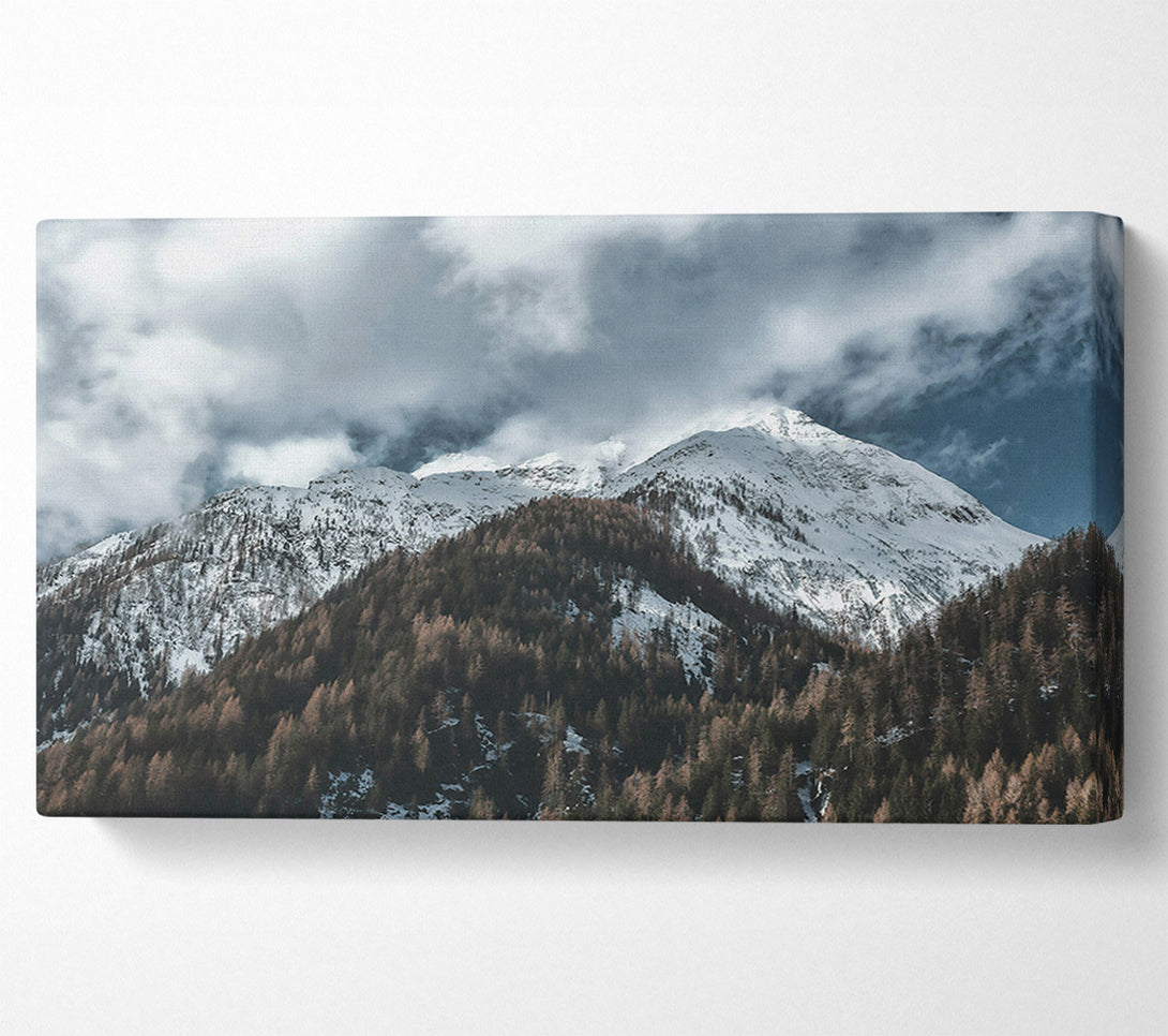  A Canvas Print of White Peaks Through Clouds Canvas Art