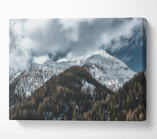  A Canvas Print of White Peaks Through Clouds Canvas Art
