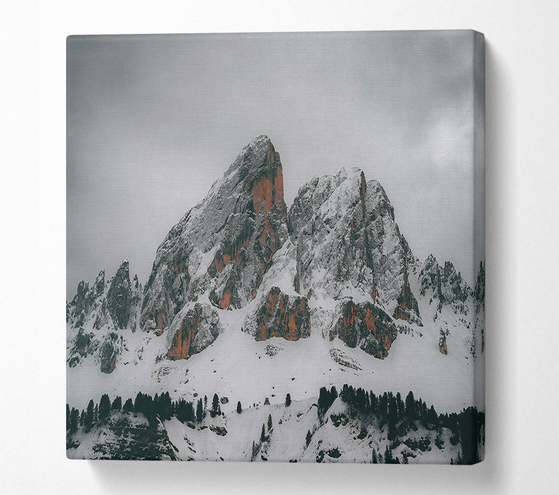  A Canvas Print of Crimson Winter Peak Canvas Print
