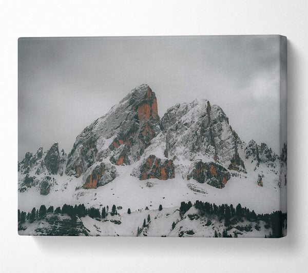  A Canvas Print of Crimson Winter Peak Canvas Print