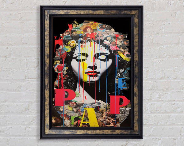 Pop Art Urban Woman Framed Print